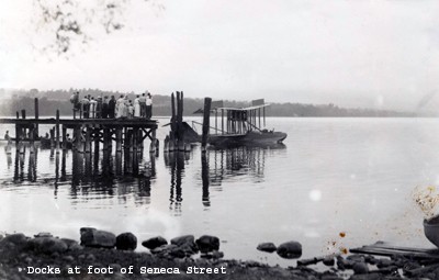 Docs at foot of Seneca Street